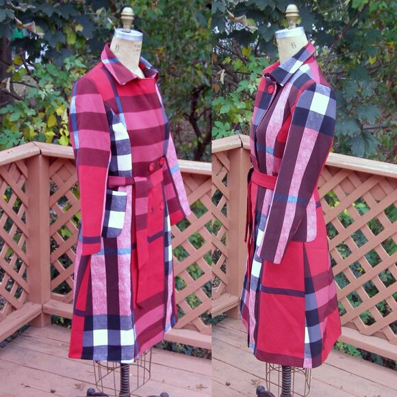 NEW size M/L 6-8 Plaid pattern by "Beauty Dress" brand - Picture 3 of 13